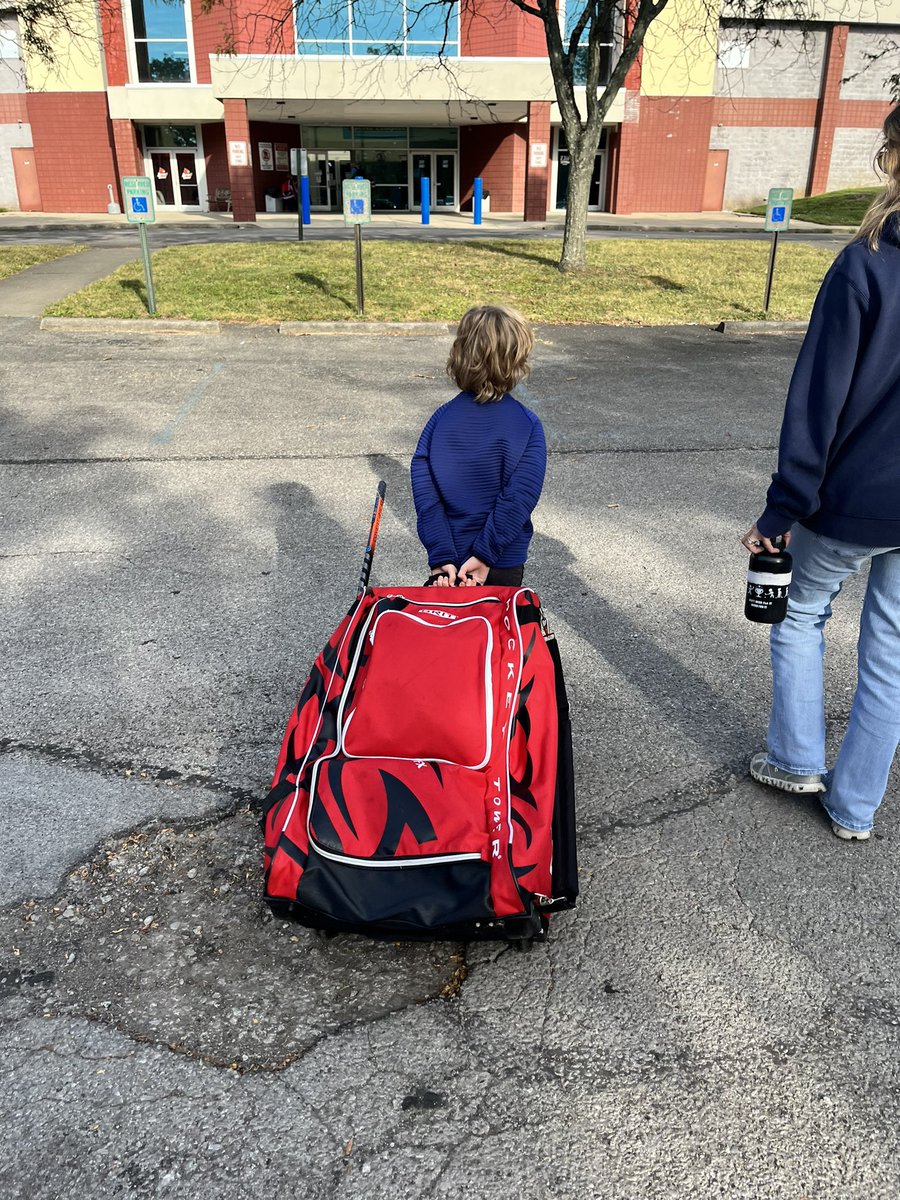 You wanna play? You haul your own equipment kid. #hockey101 #hockeynight #icecardinals <a href="/jaime2l/">Jaime Stevens</a>