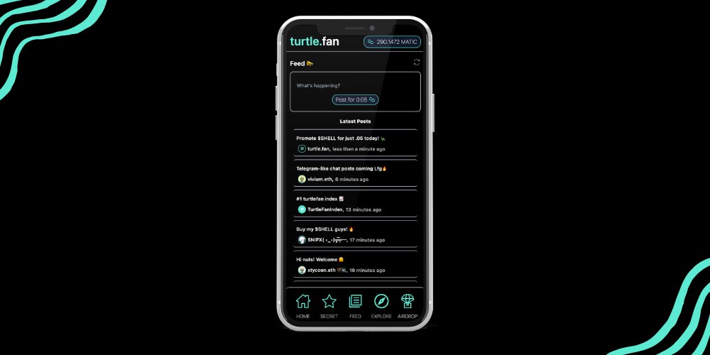 Feed is now available! 🔥

- Promote your $SHELL. 📣
- Chat with other creators. 💬
- Find creators and fans. ✨

Try it now 👇

turtle.fan/beta