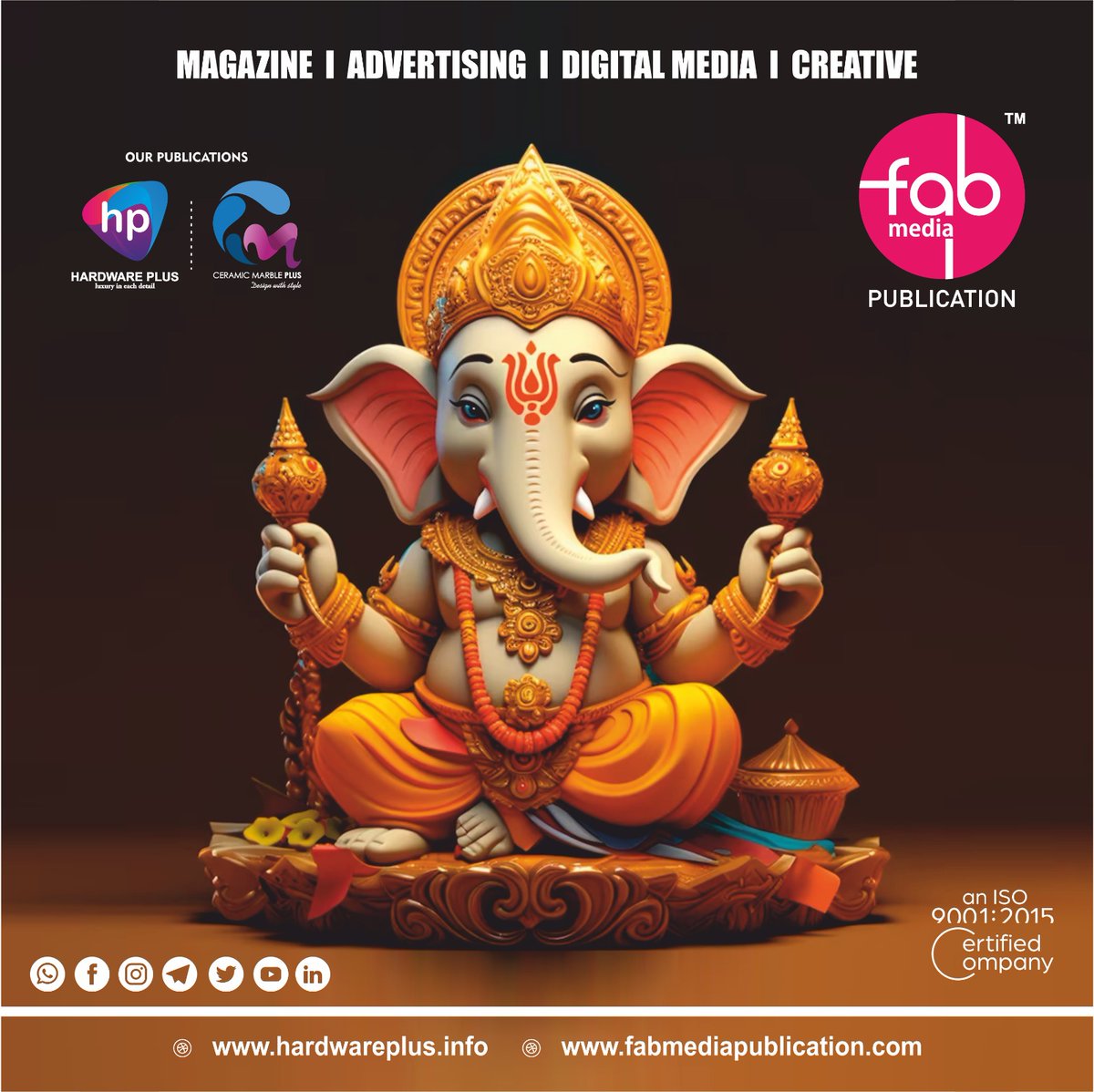 fab_media's tweet photo. “An eco-friendly Ganesha idol is a symbol of our love and respect for Mother Earth.”

Happy ganesh chaturthi 2023
#ganeshchaturthi #lordganesha #ganesh #fabmedia #fabcares #hardwareplusmagazine #ceramicmarbleplusmagazine #advertisementmagazine #adagency #digitalmarketing https://t.co/Tx7YaaN0Sb