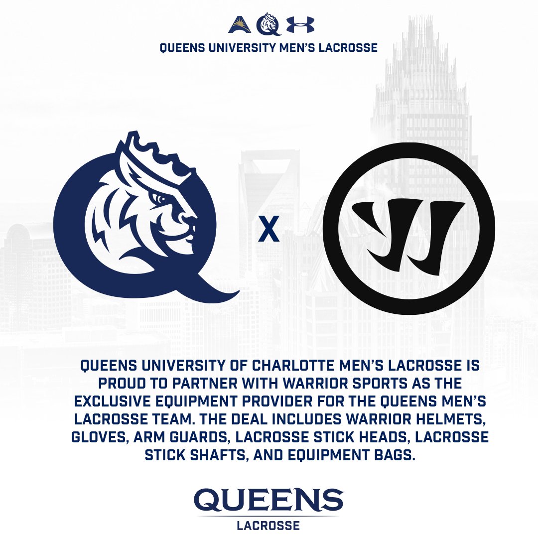 Queens Men's Lacrosse 🤝 <a href="/warriorlax/">Warrior Lacrosse</a> 

#RoyalsRise | #QUeenCity | #CLT