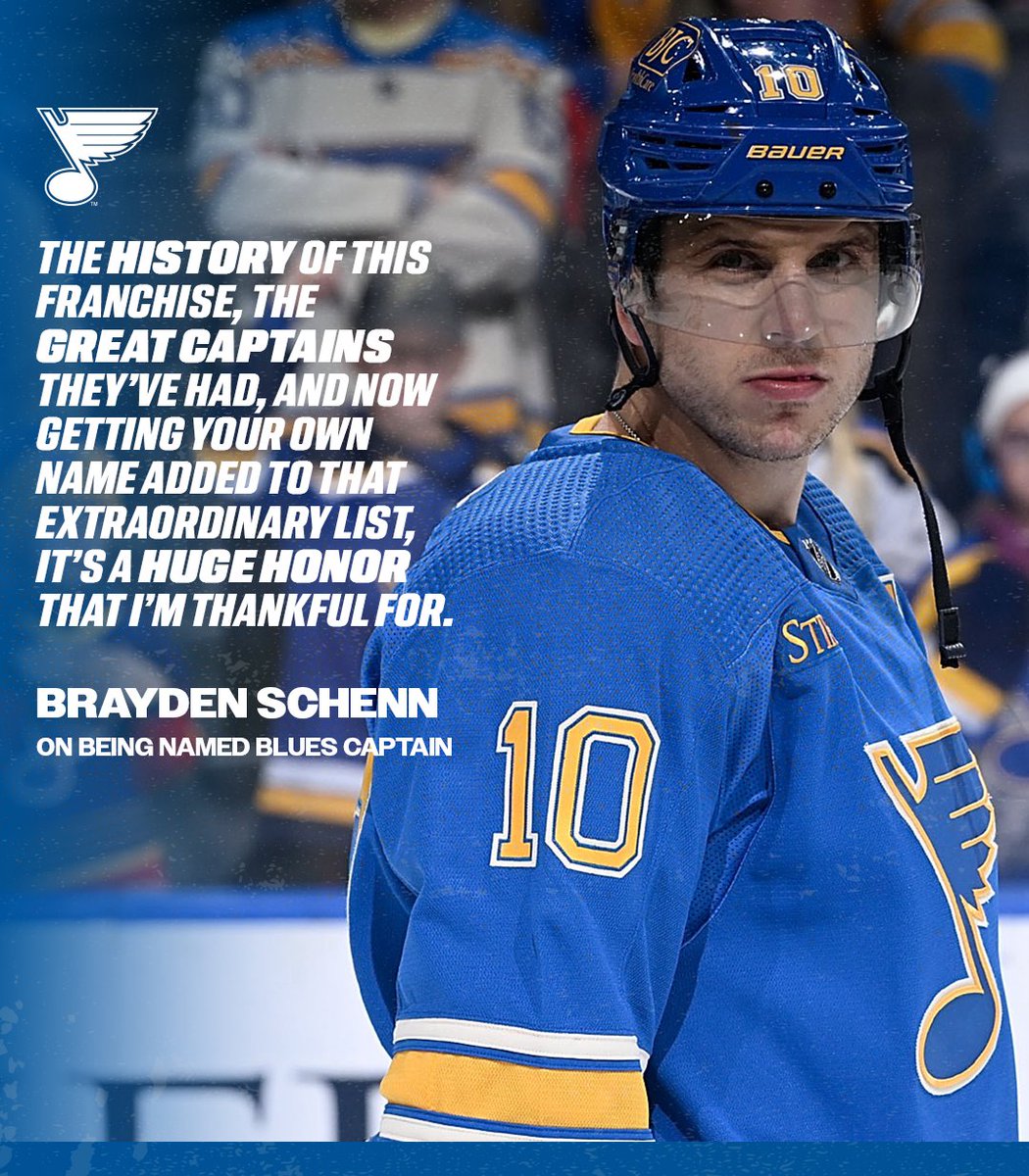 StLouisBlues's tweet photo. Captain Schenn 🫡 #stlblues https://t.co/L2oORuaz3J