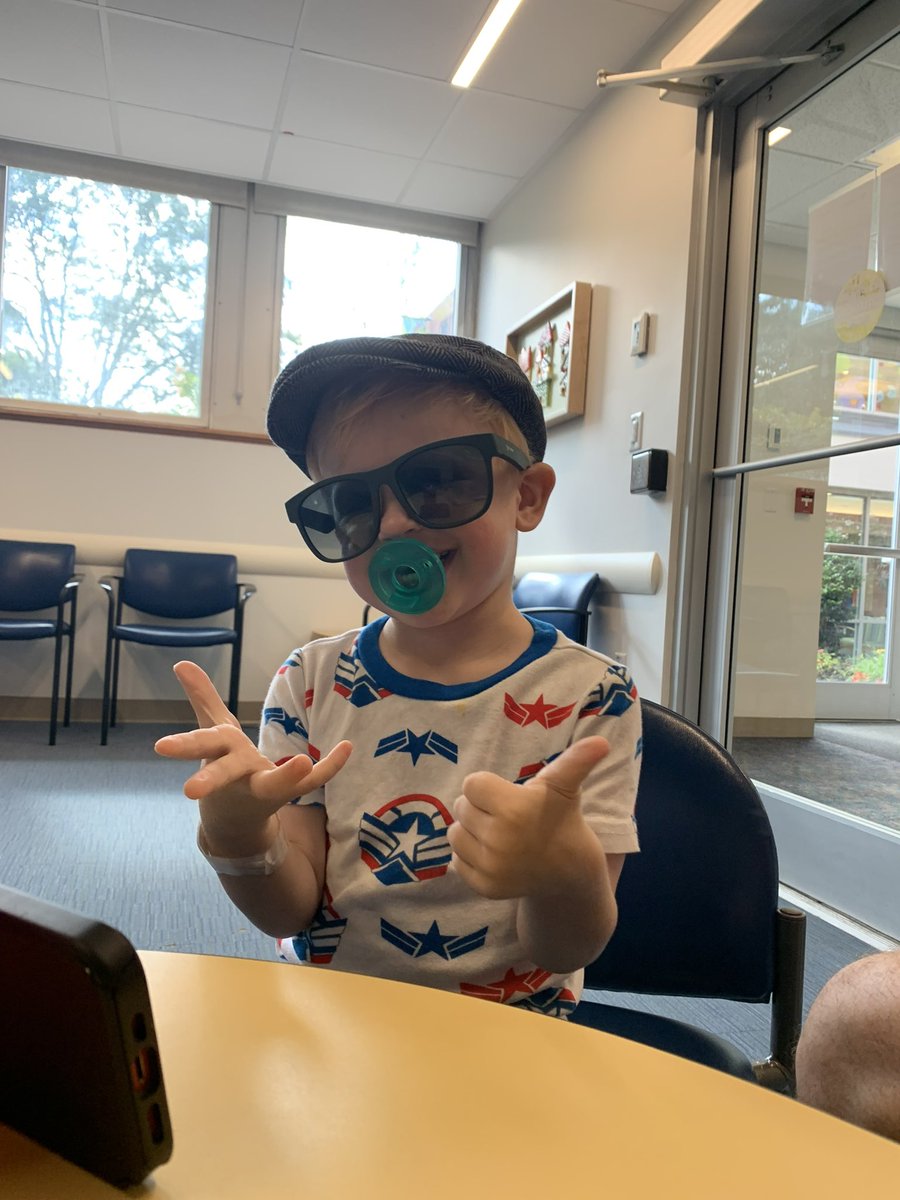 MRI ✅
Physical Therapy ✅
Occupational Therapy 🚫 need to reschedule due to exhaustion but still had enough energy for this smile. 
#thumbsupfordec #declanstrong #pediatriccancerawareness @sarahwroblewski