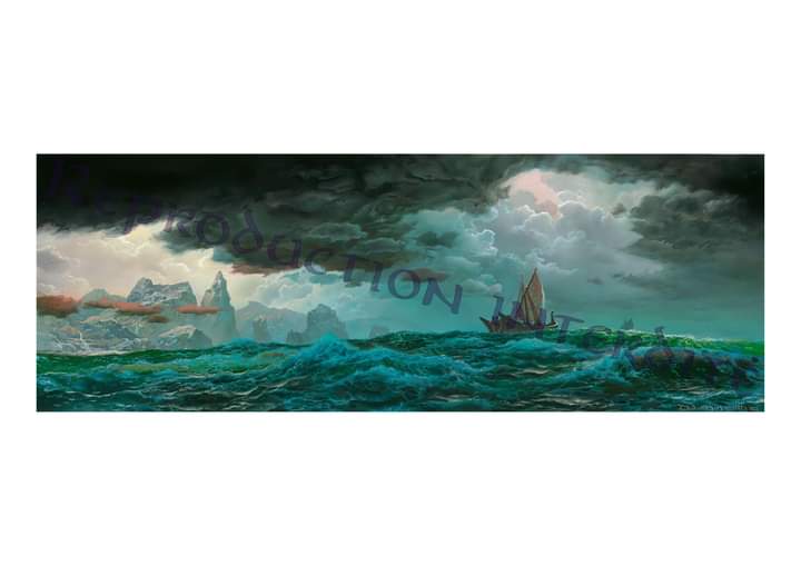 SURPRISE ! Affiche édition limitée par Ted Nasmith. 40 exemplaires seulement, numérotés et dédicacés par l'artiste ! 
Format 32cm x 78cm, impression haute qualité sur papier cartonné. 
Il n'y en aura pas pour tout le monde !