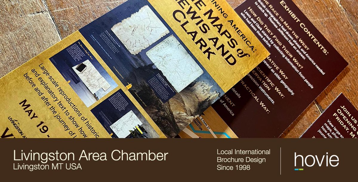 Hovie designs local brochures. Brochure for the Livingston Area Chamber of Commerce. #brochuredesign #hovie #livingstonmt