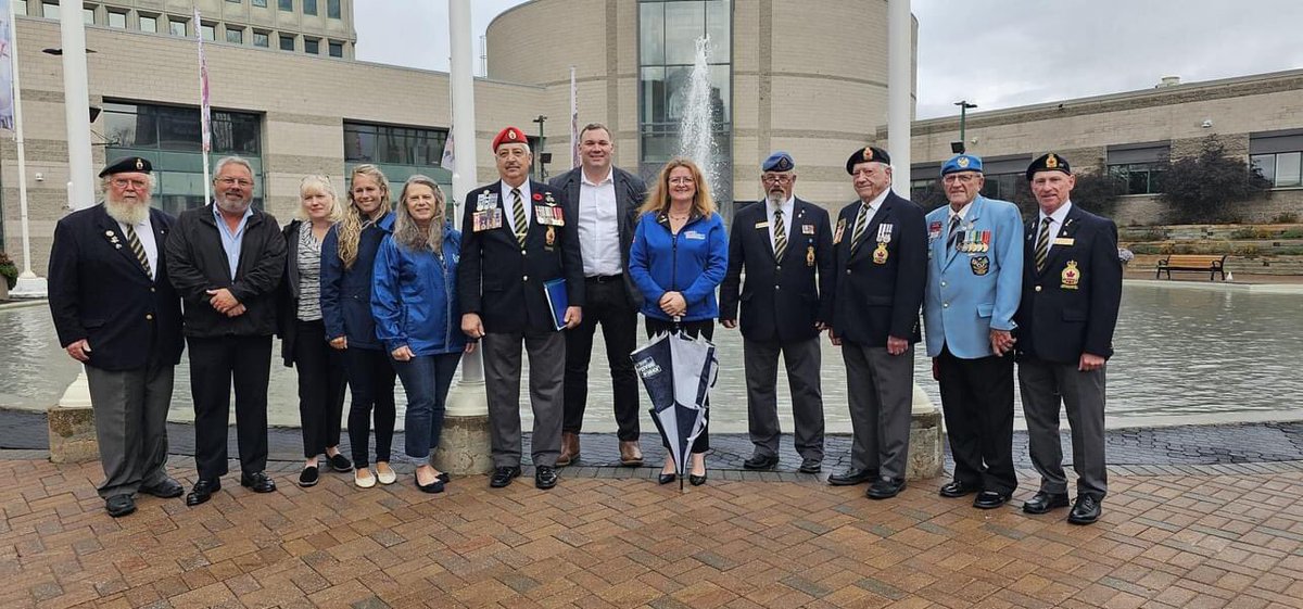Andrea_Khanjin's tweet photo. #TeamKhanjin member Debbie attended the #NationalLegionWeek flag raising on my behalf.
Thank you to the Legion Branches for preserving the local history and carrying it forward to the future generations🇨🇦. @
@AlexFromBarrie @JohnBrassardCPC #BarrieLegion147
@RoyalCdnLegion https://t.co/nj4usscHfg