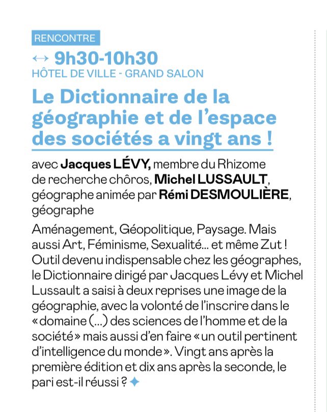 rhizomechoros's tweet photo. [RDV[ — 20 ans de « Lévy-Lussault » ! La traversée d’un « Dictionnaire d’une géographie » de l’existant, complexe pour une « intelligence du social » aux 700 entrées,110 auteurs et réédition. 

Le FIG 2023 le met à table, autour de Rémi Desmoulière et de ses deux fameux commis. https://t.co/kJPdVwmotm