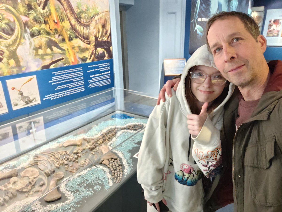 outfossiling's tweet photo. ...and of course checked in on my "Iris" a juvenile specimen of the Callovian #plesiosaur  #Cryptoclidus juveniles of this genus are rare, making this a scientifically important specimen. Does anyone know if there are any others as complete on display, I'd be interested to know🙂 https://t.co/BrHBUQkD6e
