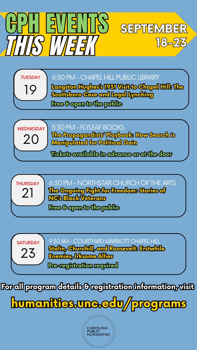 Busy week at CPH! We hope to see you at one of our upcoming events.