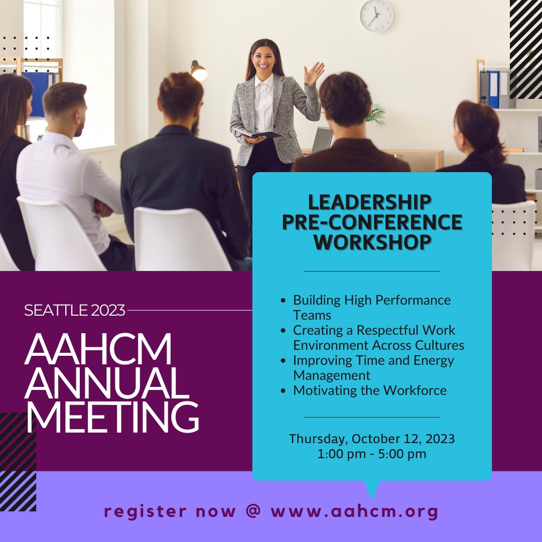 Looking to improve your leadership skills? Take advantage of the opportunity to add this pre-conference workshop to your AAHCM registration! Speakers will dive into dynamic ways to motivate today's interdisciplinary teams. Register now! #AAHCM2023 loom.ly/UKubF6E