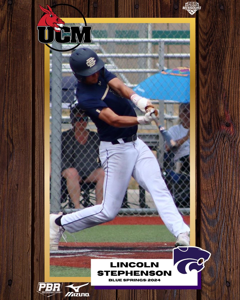 PrepBaseballMO's tweet photo. RHP/OF Lincoln Stephenson (Blue Springs; 2024) commits to the University of Central Missouri. 

Stephenson is currently ranked No. 101 in the state's senior class.

👤: https://t.co/ohbFNukxkV https://t.co/Ig11gZLLx3