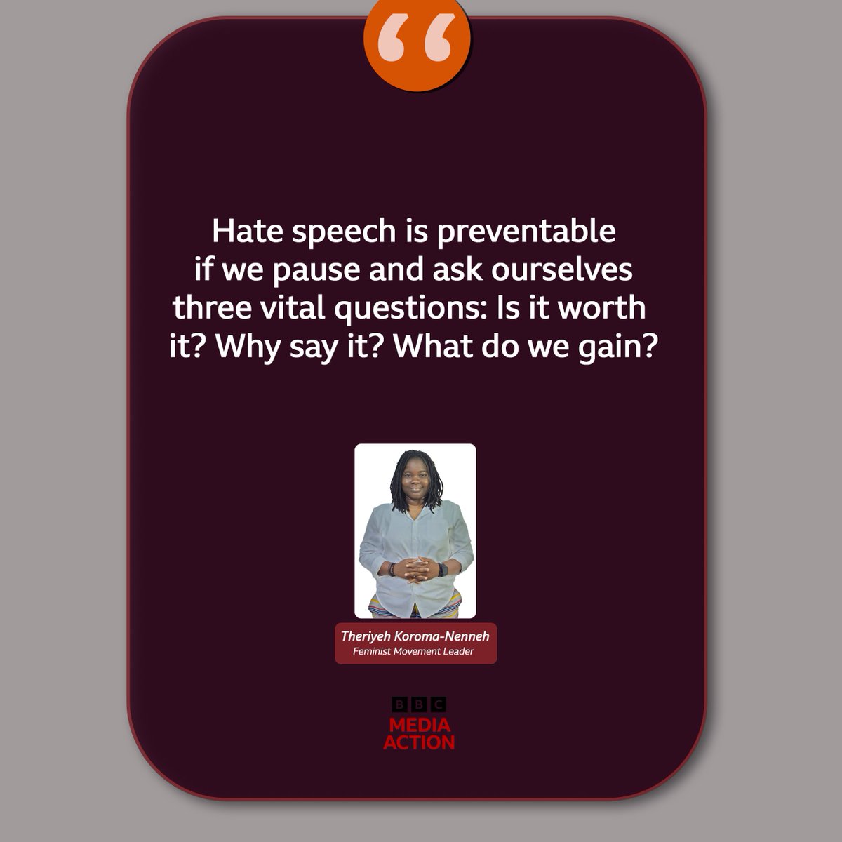 bbcmaSL's tweet image. How can young people use their influence and voice on social media for good? Here’s a quote from feminist movement leader @AmbWarriorTee 

What do you think? Tell us in the comments.

@UNDPSierraLeone