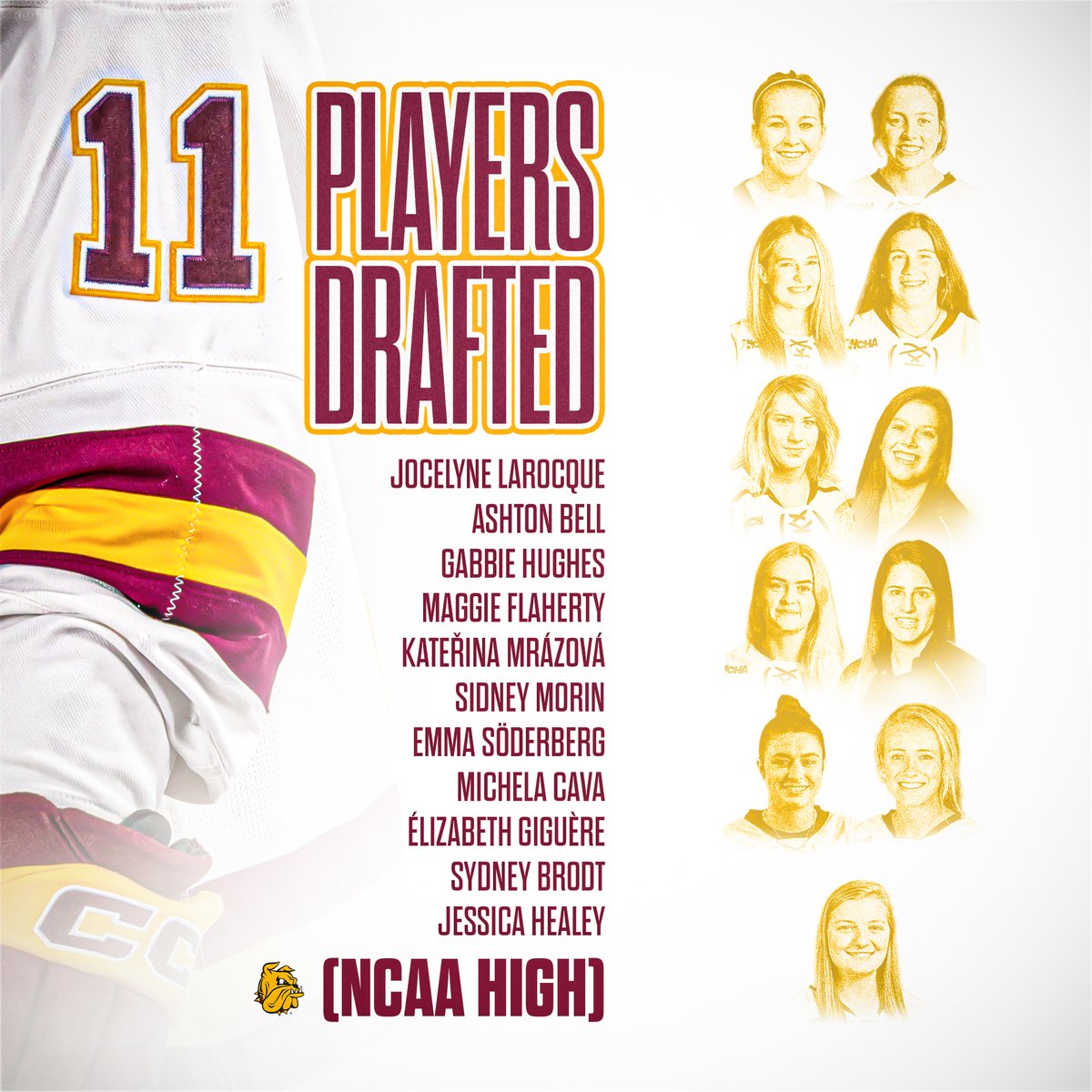 NCAA-High 11 <a href="/UMDWHockey/">UMD Women's Hockey</a> Players Selected in Historic First-Ever PWHL Draft

Draft Recap: umdbulldogs.com/news/2023/9/18…