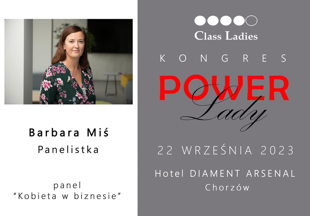 ClassLadiesNGO's tweet photo. Ladies❤️

Na naszym piątkowym Kongresie #PowerLady będziemy gościć Panią 💃🏽🔹Barbarę Miś🔹
która weźmie udział w Panelu "Kobieta w biznesie". 

Pani Basia jest Szefową Referatu Małych i Średnich Przedsiębiorstw w Wydziale Obsługi Inwestorów Urzędu Miasta @miasto_katowice 

1/2
⬇️ https://t.co/HwHs1MPgQ4