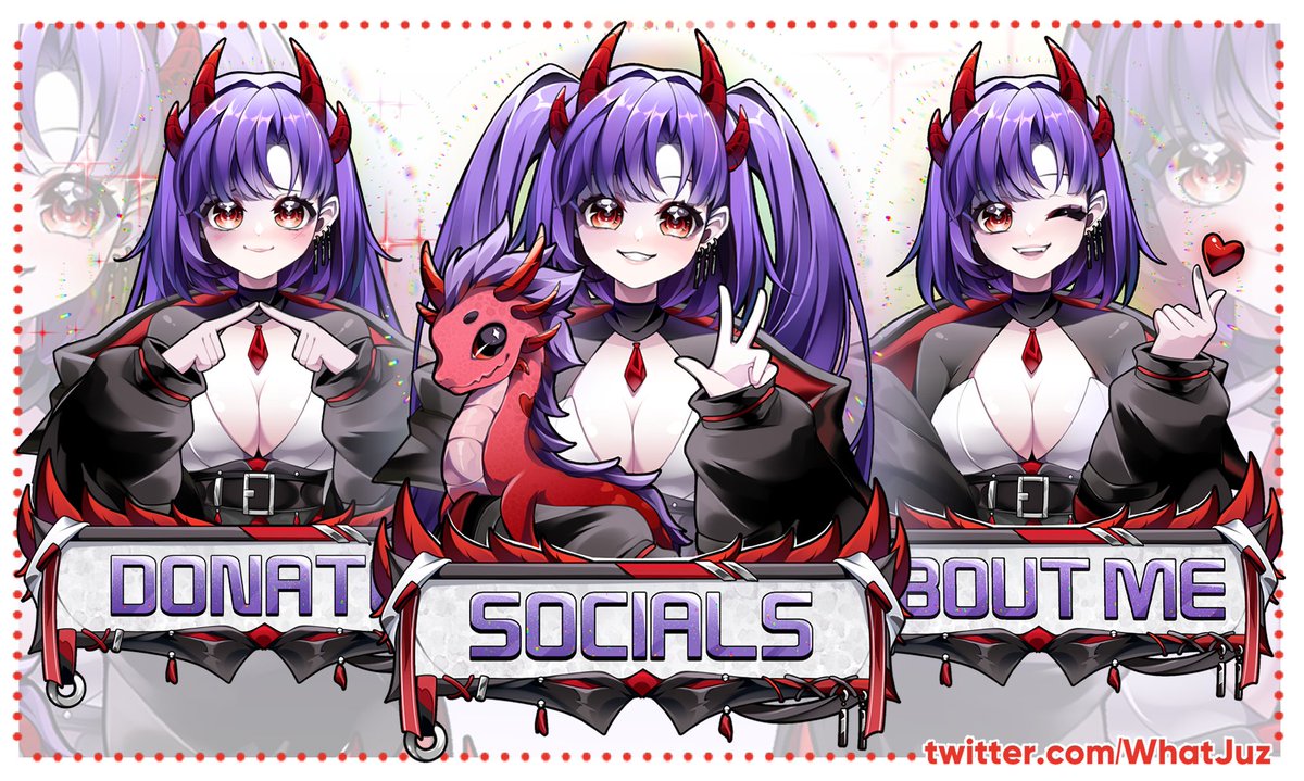 Twitch panels for @39RiniVT 💜 Congratulations on your debut! (っ˘з(˘⌣˘ ) ♡ #twitch #twitchpanels #VTuberAssets