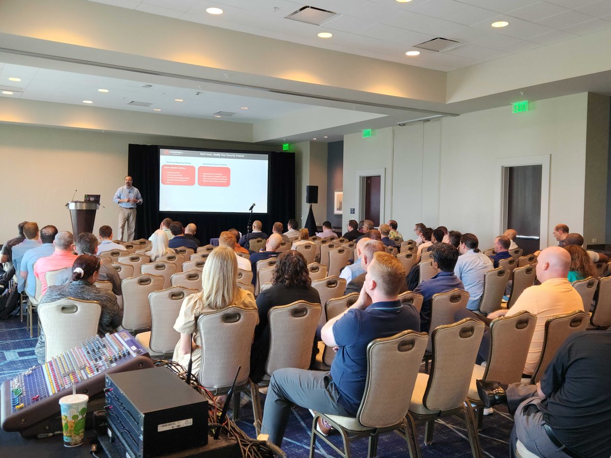 Horizon3ai's tweet photo. #MES23 got off to a great start yesterday! Thanks to @TheChannelCo for hosting such an amazing group. If you didn't catch @snehalantani or the rest of the crew, stop by booth 315 tonight from 5:30 to 7:30 PM. 👋 #NodeZero #cybersecurity #pentesting https://t.co/CoXzE1Tg6s
