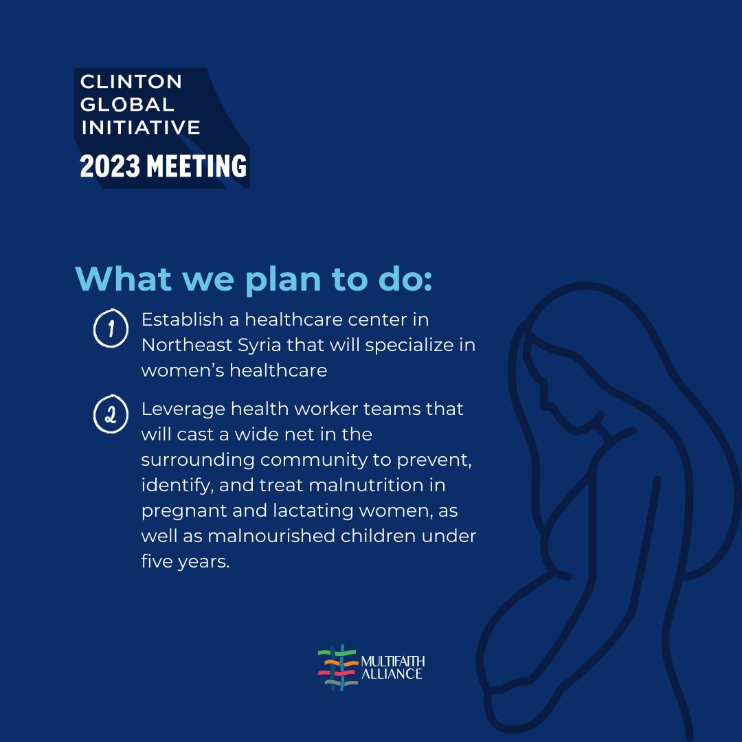 MultifaithAid's tweet photo. We’re making a commitment to improve #healthcare &amp; #nutrition for women &amp; children in #NortheastSyria, a heavily underserved area that is in dire need. Join us as we make our #CommitmentToAction at #CGI2023!
@ClintonGlobal #MultifaithAlliance #MFA #ClintonGlobalInitiative https://t.co/BLUMOJuWQx