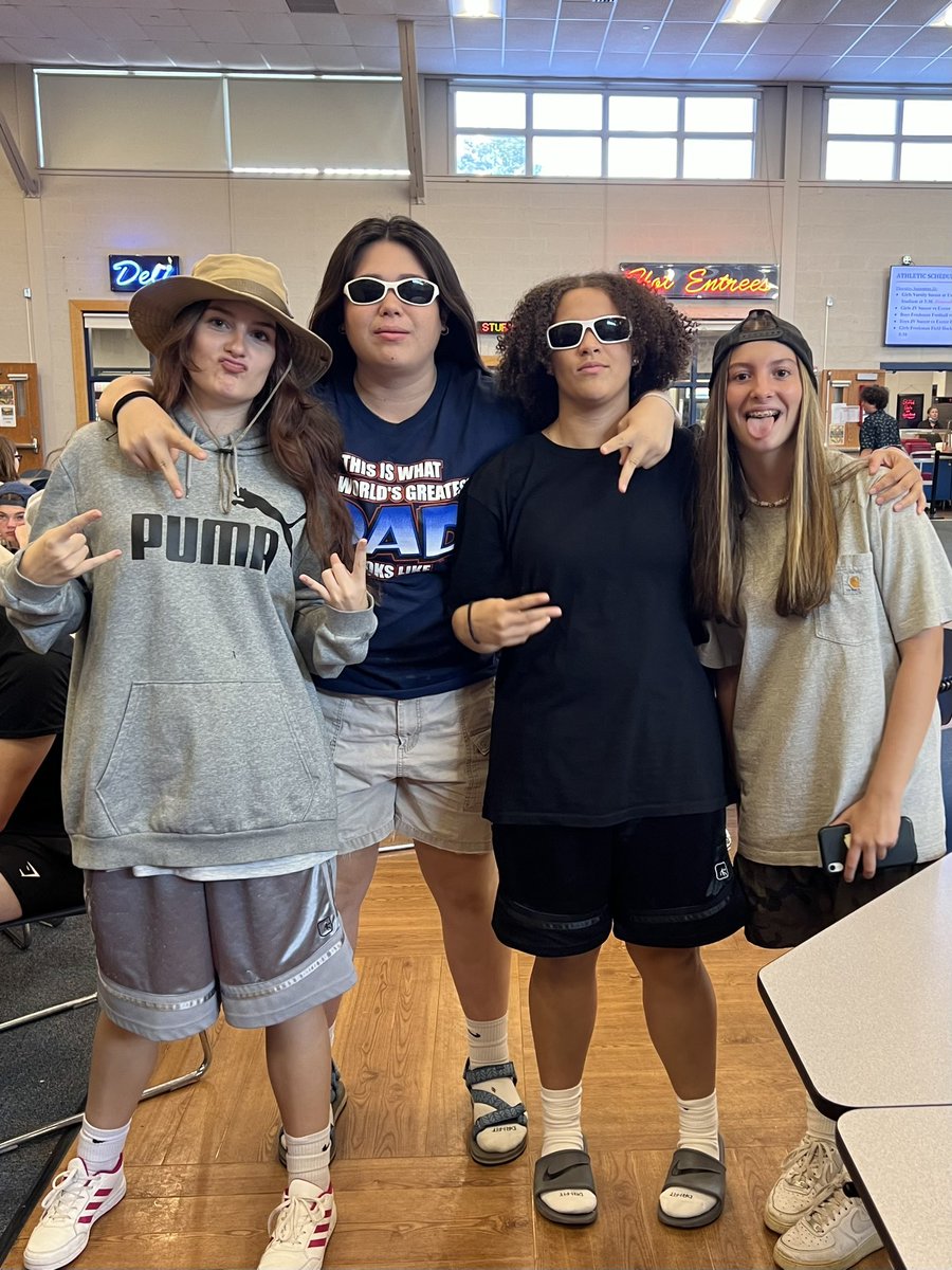 Winnacunnet's tweet photo. Our students showing their Warrior Pride on Adam Sandler Day! #spiritweek #exeterweek #WarriorPride https://t.co/Rp9D97TaoG