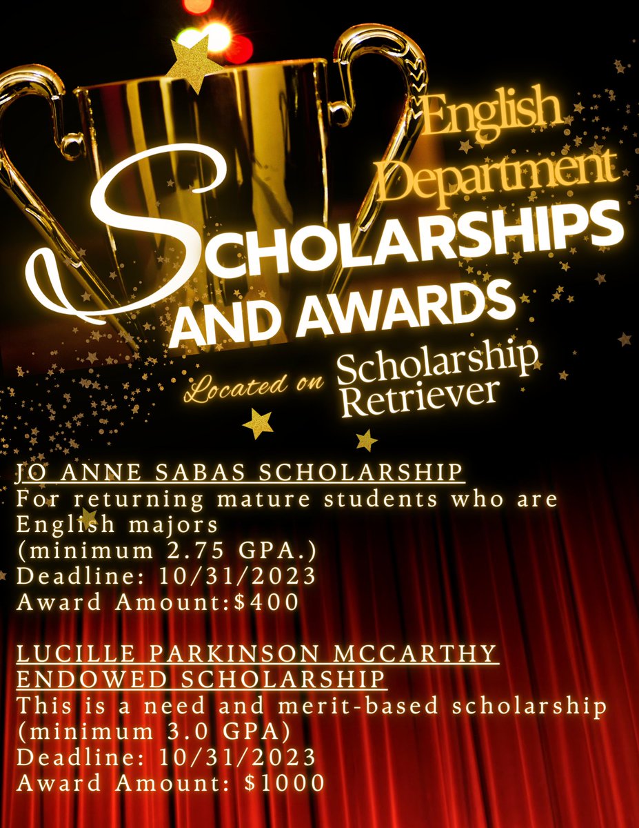 UMBC_English's tweet photo. English Department Scholarships! October Deadlines! Apply Here: https://t.co/DbsLpktvgz https://t.co/8M0XDIeTq9