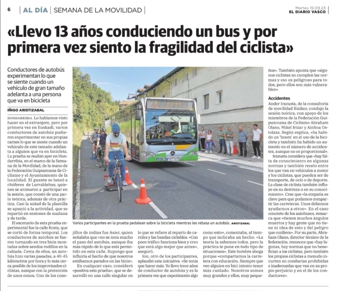 BalaztaE's tweet photo. Oso interesgarria atzoko esperientzia. Azalpenetatik bizipenera. ���� 🚎 Muy interesante la experiencia de ayer. Pedagogía aplicada. @HondarribiaUdal #SemanaDeLaMovilidad #MugikortasunAstea @diariovasco #gtxe @IrazustaAnder @mobilityweek https://t.co/jqVZO526Lm