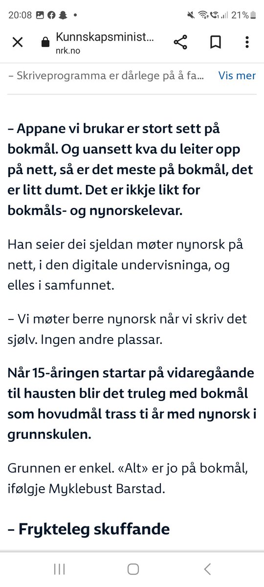 Myself_Nobody73's tweet photo. @tellekantsystem Her er eit par eksempel på utfordringar for nynorsk-elevar (merk: eine artikklen er på bokmål). Det er ikkje snakk ommoglege utfordringar for elevar med målforma - dei fins allereie. Då er ikkje å det å gå frå nynorsk til nøytral i fleire kommuner vegen å gå. https://t.co/BuXsdaB23Y
