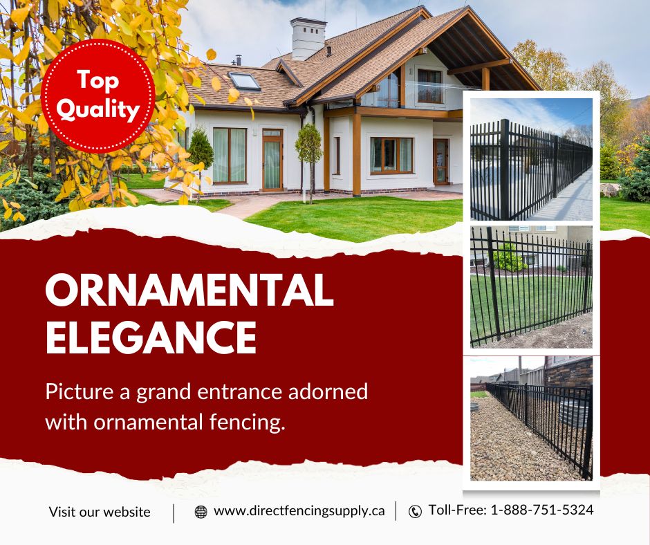 Direct_Fencing's tweet image. Picture a grand entrance adorned with ornamental fencing. What patterns would you choose for that touch of sophistication? Let your creativity shine, and describe your dream entrance in the comments! 🎨✨ #fence #FenceDesign  #FenceBuilding
