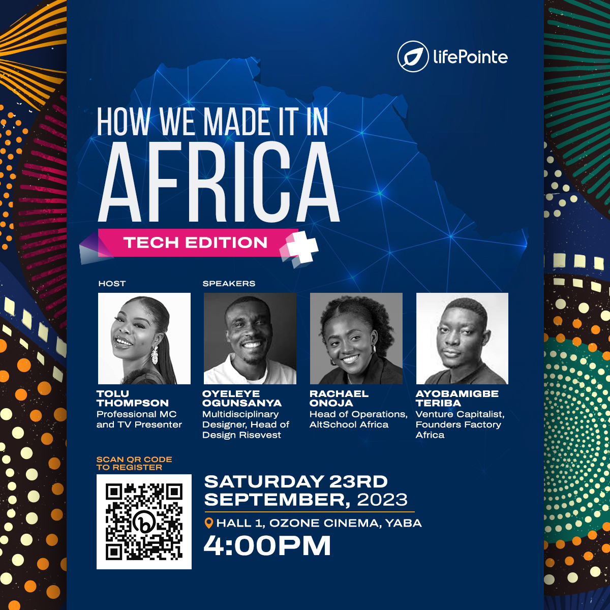 LifepointeYaba's tweet photo. Meet our dynamic panel of speakers: 
 @leyeConnect  @onojarachael  @ayobamiteriba 
joined by the charismatic @toluthompson , who will guide us through this incredible event. https://t.co/WfyUAZYKLs