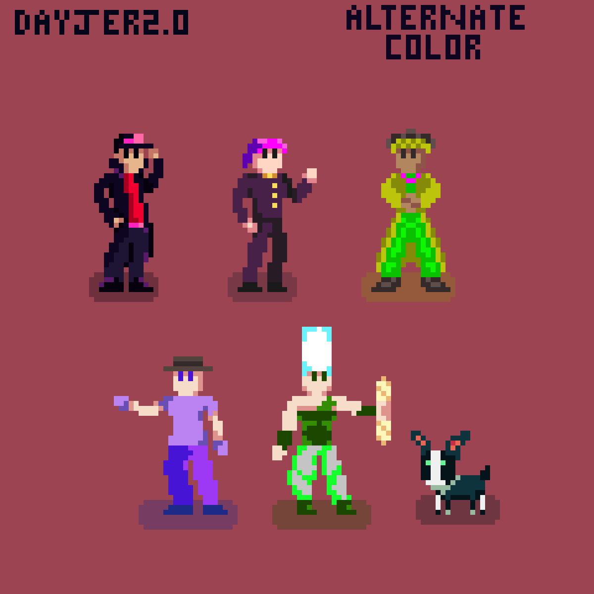 Dayjer20pixel's tweet image. Tiny Pixel Art Jojos Stardust Crusaders
YT #timelapse =youtu.be/Fc6ryxilQ48?si…

#pixelworldscommunity #pixelcommunity #pixeles #pixelart #pixelartist #pixelartwork #aseprite #Pixel #art #digitalart #anime #jojosbizarreadventure #jojoreference #JOJO版深夜の真剣お絵描き60分一本勝負