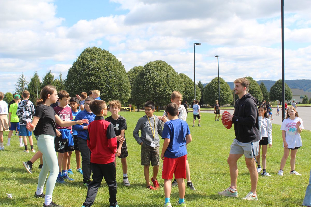 Surprised some friends at Mount Nittany Middle school for recess