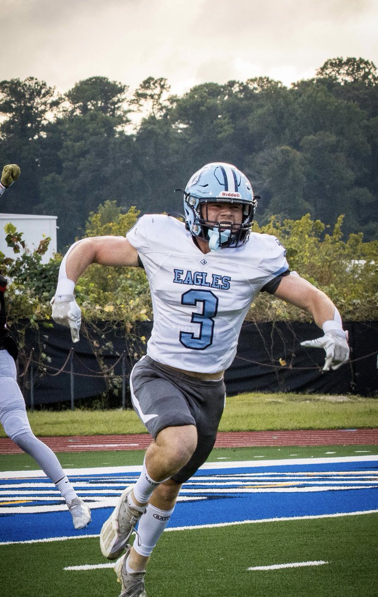 NCCEaglesFb's tweet photo. SPECIAL TEAMS PLAYER OF THE GAME
Therrell
LB/RB #3 @Al_Nelson32 

Big Al was HUGE with a blocked punt to set up our only first half touchdown!
He also was perfect on PAT snaps &amp; contributed on other special teams throughout the game. 

His passion and leadership are vital to us. https://t.co/nyOQ3mPT1n
