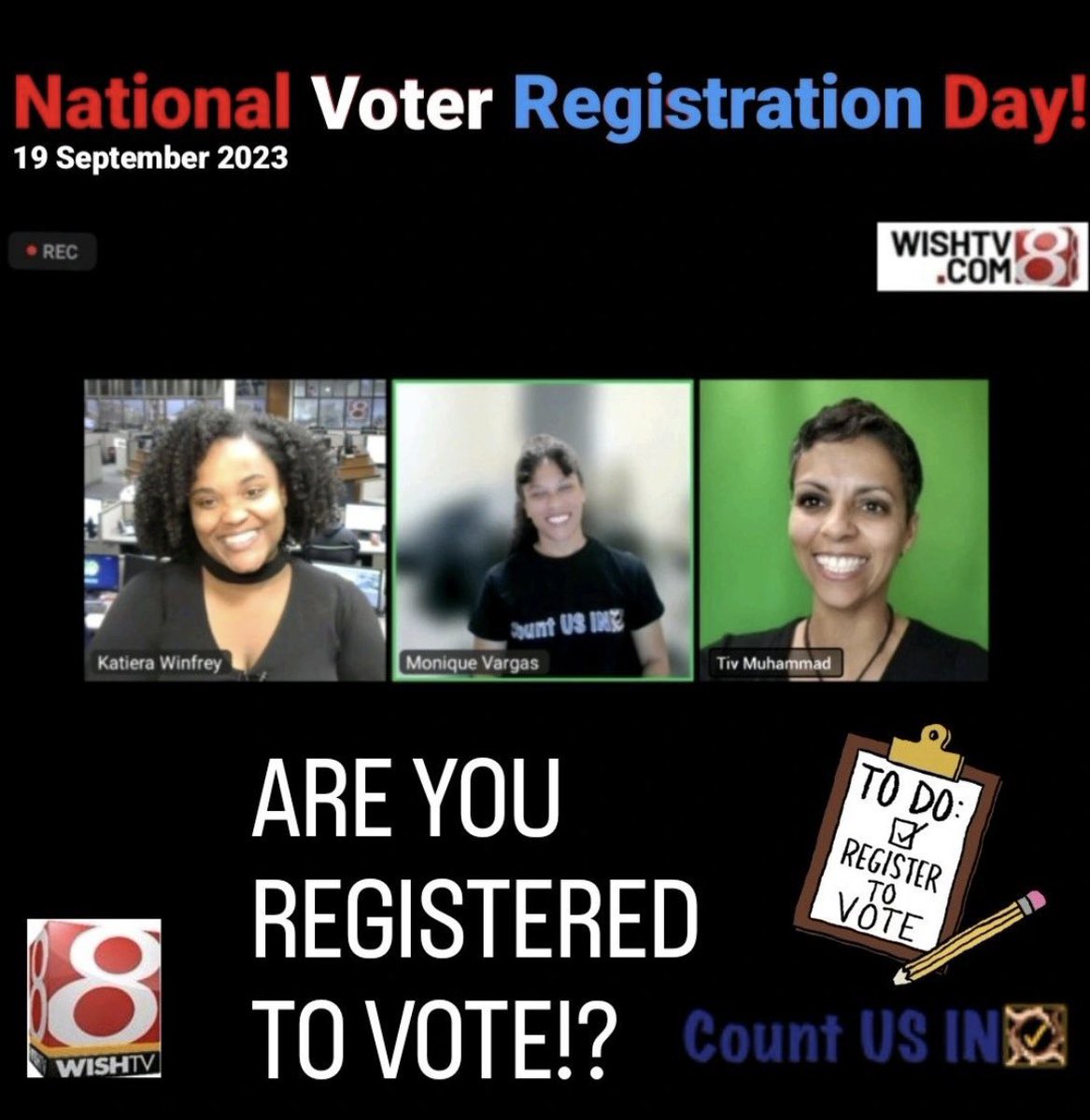 Katiera Winfrey (@katiera_winfrey) on Twitter photo It is National Voter Registration Day, and I got a chance to catch up with the Black woman led grassroots organization Count Us In to explain the work they are doing with its latest Racial Justice and Accessibility fellowship. #Vote #Registration <a href="/CountUsIndiana/">Count US IN</a> It is National Voter Registration Day, and I got a chance to catch up with the Black woman led grassroots organization Count Us In to explain the work they are doing with its latest Racial Justice and Accessibility fellowship. #Vote #Registration <a href="/CountUsIndiana/">Count US IN</a>
