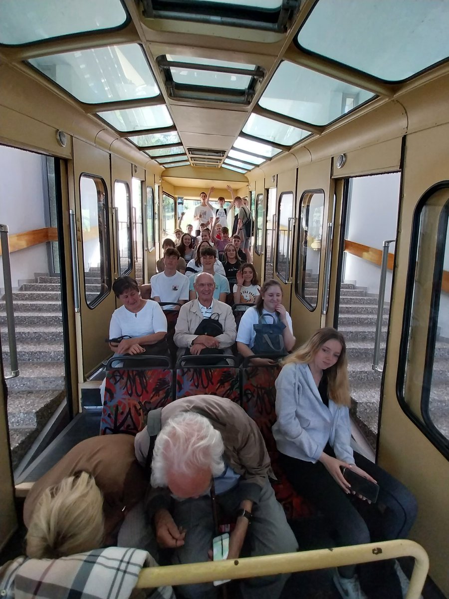 KinsaleTY's tweet photo. Today our German exchange students experienced a German classroom and attended some lessons with their partners. We then travelled to the town of Durlach by tram where we enjoyed a cable car ride and a short hike which happened to have a playground along the way 🇩🇪 https://t.co/vsZjfHz55A