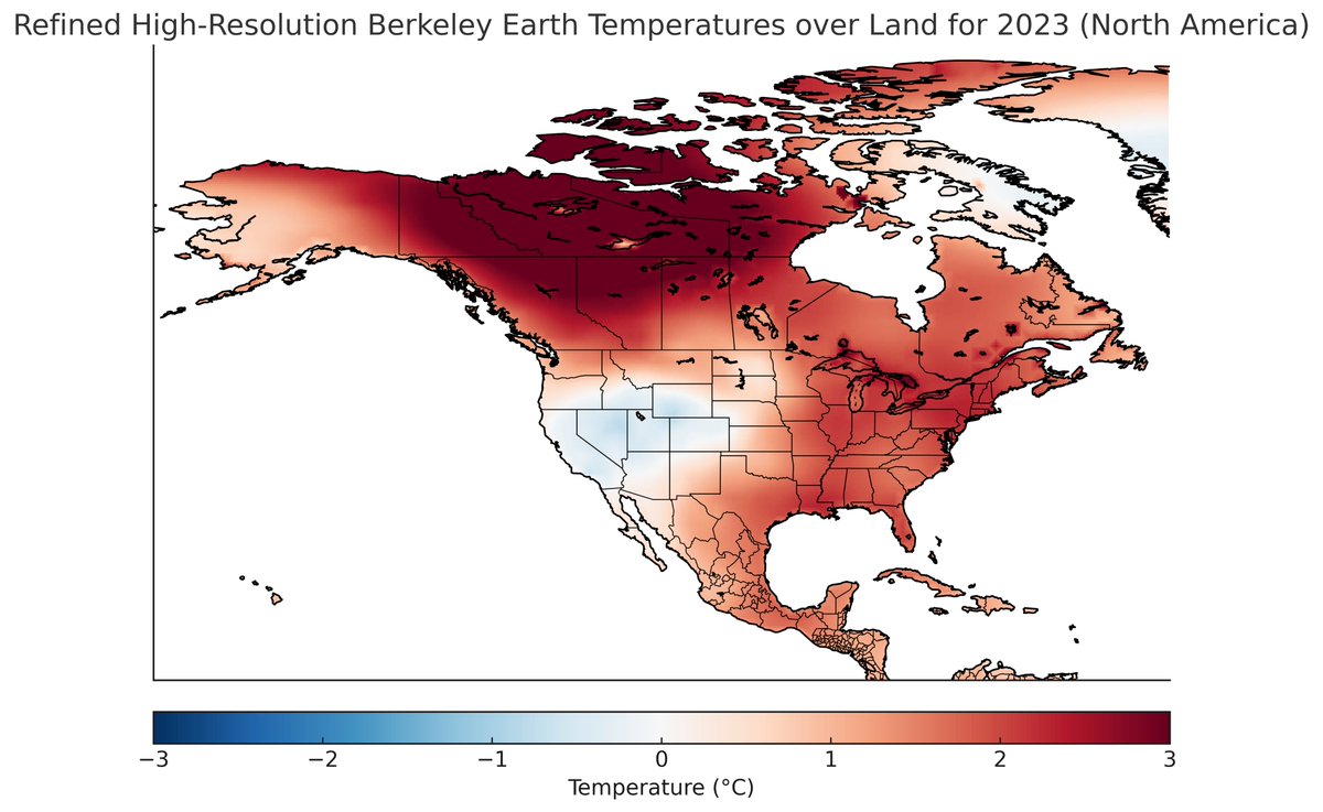 Today I discovered that GPT4 now supports processing netCDF files and other geospatial data, as well as some pretty amazing visualization capabilities. Here I asked it to downscale global 1 degree data to 0.25 degrees and create a custom 0.25 degree land mask: