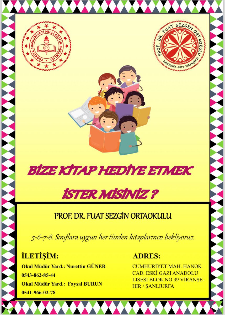 Yaklaşık 800 öğrencili Okulumuzun kütüphanesine kitap yardımı bekliyoruz. İster adrese kargolama yapabilir, istersenizde iletişime geçebilirsiniz. Twitter büyük bir camia. Yardımlarınızi bekliyoruz