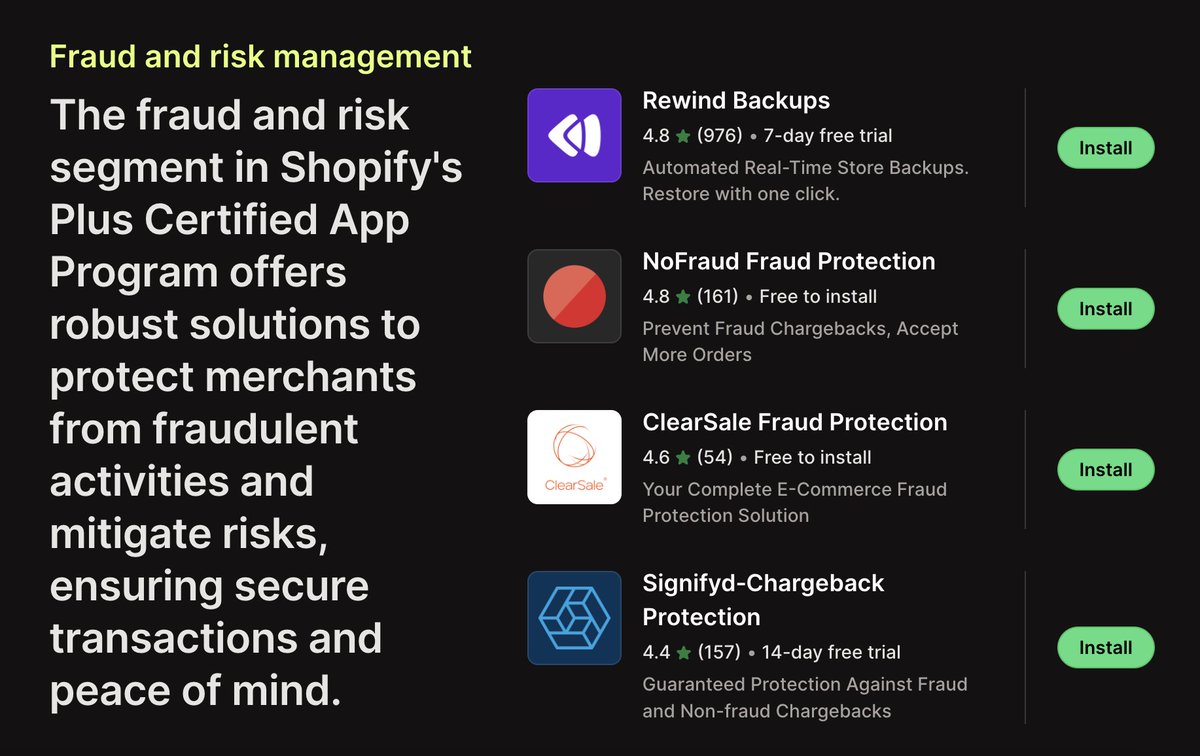Love seeing <a href="/rewind/">Rewind</a>  included in the list of top <a href="/Shopify/">Shopify</a> apps for big businesses, leading the way for #ShopifyPlus stores to manage risks to their stores.

apps.shopify.com/stories/guide-…