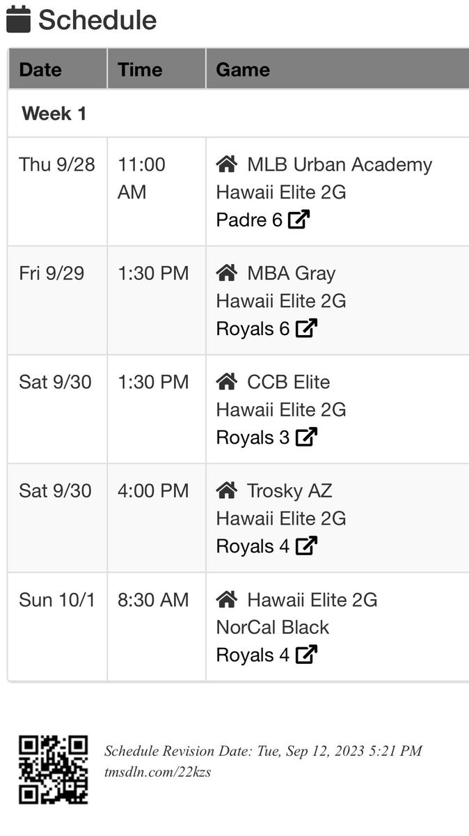 This is my schedule for the 2023 Arizona Senior Fall Classic. I will be playing with Hawaii Elite 2G.
<a href="/hawaiielite2g/">hawaiielite2g</a> <a href="/AZFallClassic/">AZ Fall Classic</a>