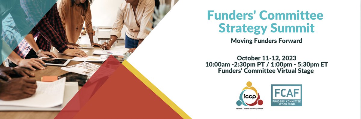 REGISTER NOW!🗣️The Funders' Committee Strategy Summit will be a virtual 2-day “situation room” for philanthropy, where funders will engage with and learn from peers and dynamic experts. Learn more & register here: app.moonclerk.com/pay/1ux9utxour…