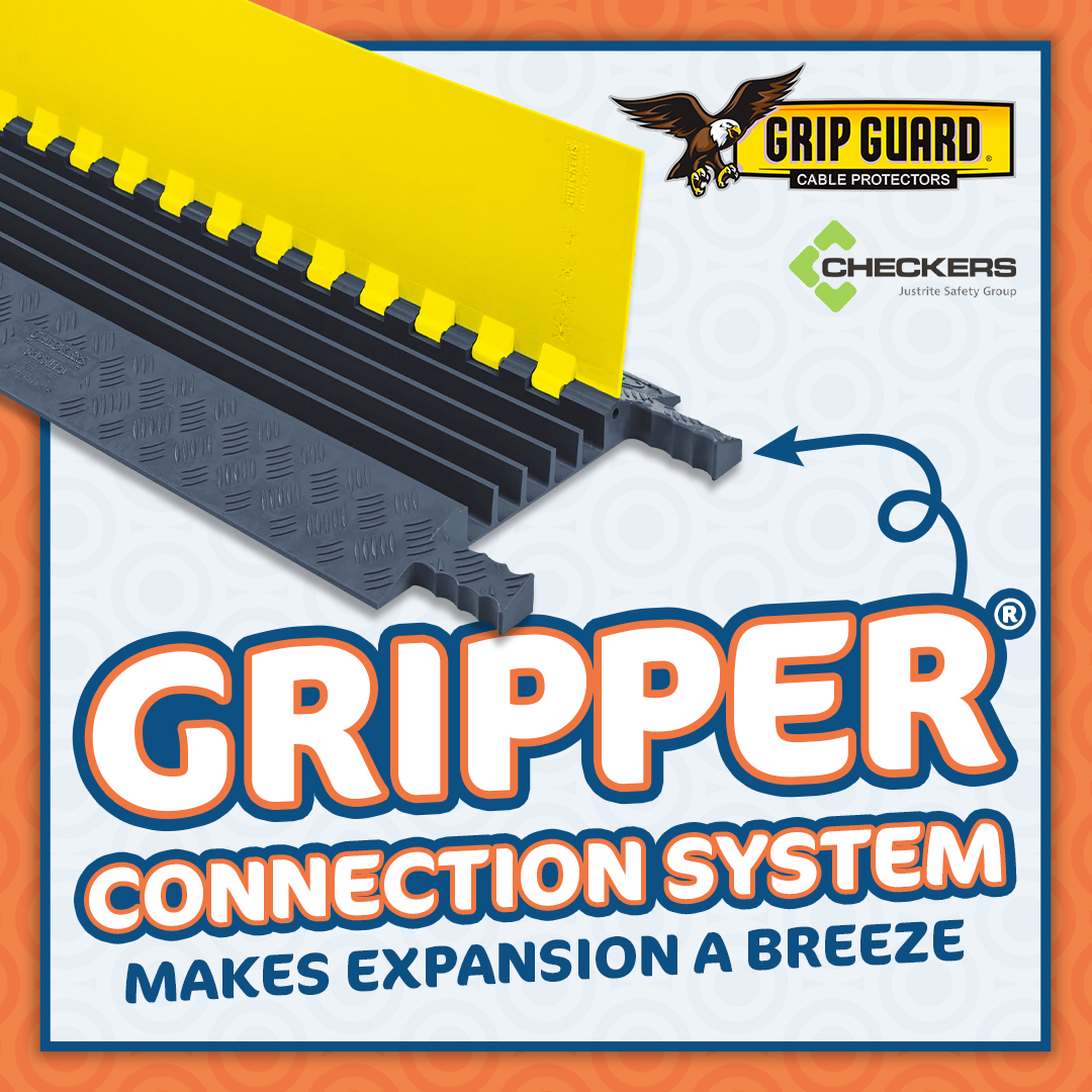 CableOrganizers's tweet image. The Grip Guard Cord Protector by Checkers® is the ultimate floor cord cover. It's 72% lighter than the average 5-channel cover and will still protect from 10,000 lbs of traffic per axle. #CableOrganizer #Checkers #CableCover #Safety #ADA