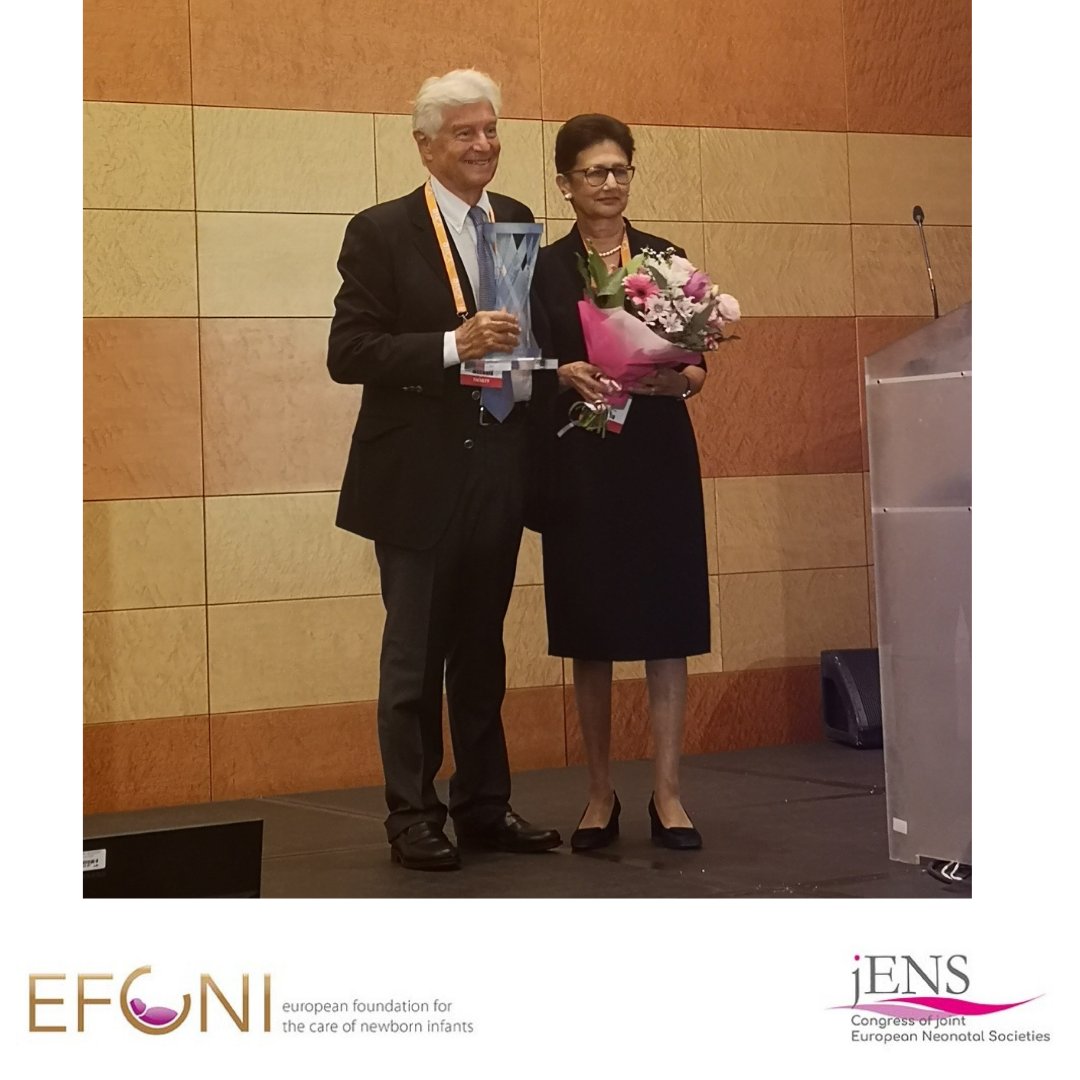 ...and the other jENS award winners are 👏 Prof. Heike Rabe (#ESPR) and 👏 Prof. Neena Modi (#UENPS) ...awarded by the members of the #JENScongress Committee Prof. Charles Roehr & Prof. Corrado Moretti, for their remarkable contributions in #NewbornHealth! Congratulations! 🎉