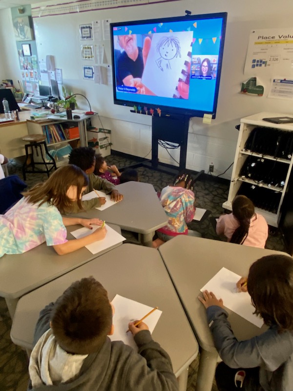 HarrHillSIPA's tweet photo. We had our first #BookBreak #Author visit with @peterhreynolds! Our 1st, 2nd, and 3rd graders loved it! #HHLightning #HHreads @ltgoodnews https://t.co/2ZDx0SbA6i