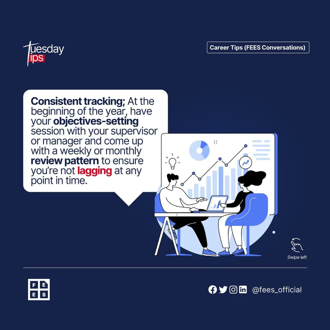 fees_official's tweet photo. Did you know that your Key Performance Indicators (KPIs) play a crucial role in your career growth?
Emmanuel Ndibe shared three basic tips on how to smash your KPIs at the last #feesconversations
Have you participated in #feesconversations before?π
Join us tonight by 8pm! https://t.co/N4cu4xQRgq