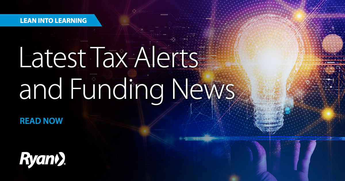 Are you informed on the latest tax and funding news? Brush up your knowledge on #grants and #tax tips and ways to improve your #audit processes through our collection of tax alerts covering the recent industry developments and #funding programs.
tax.ryan.com/news-and-insig…