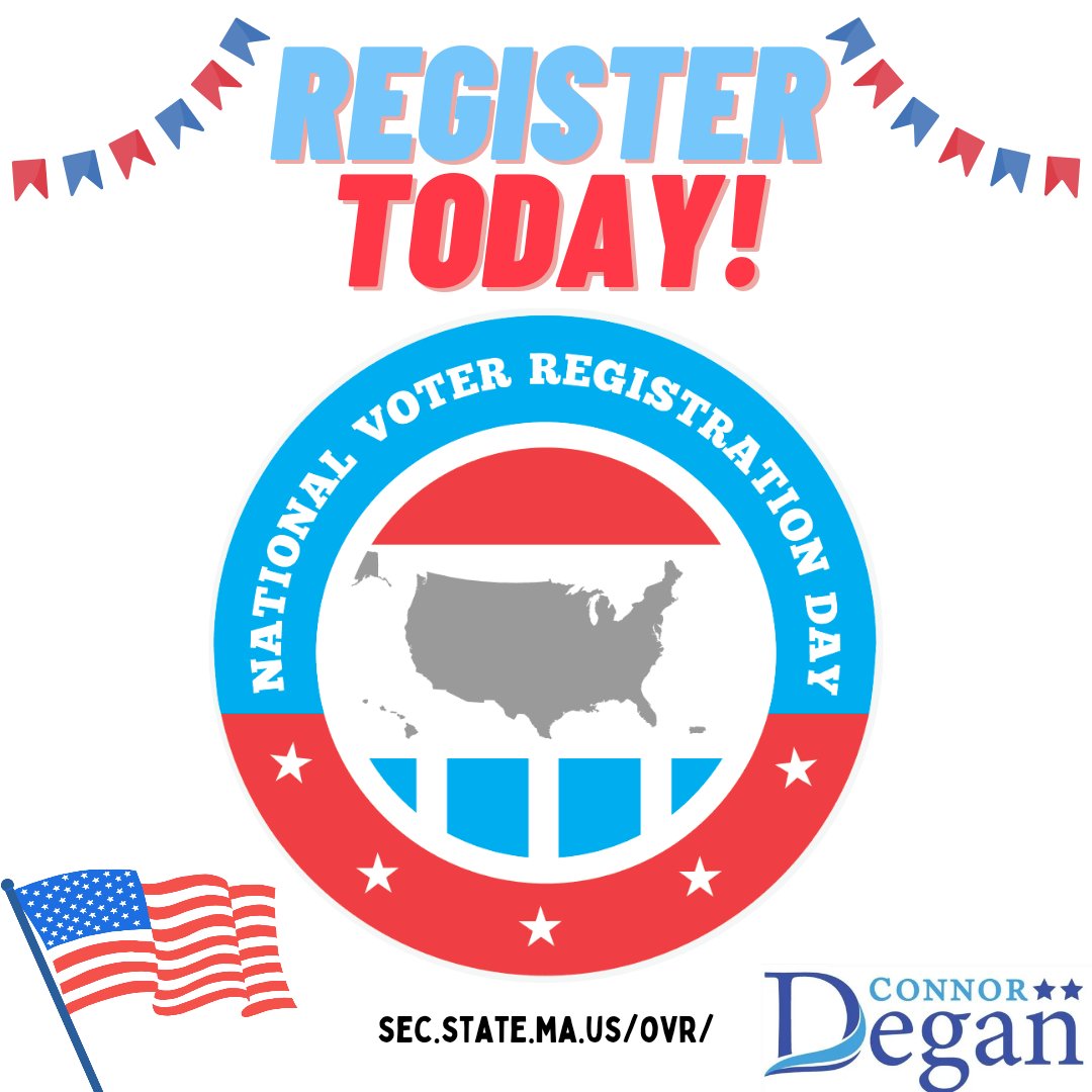 Happy #NationalVoterRegistrationDay!

Check to make sure you are #VoteReady or update your voter registration with the online application. You can also register at your local clerk's office!
sec.state.ma.us/ovr/
#YourVoteMatters #yourvoteyourvoice