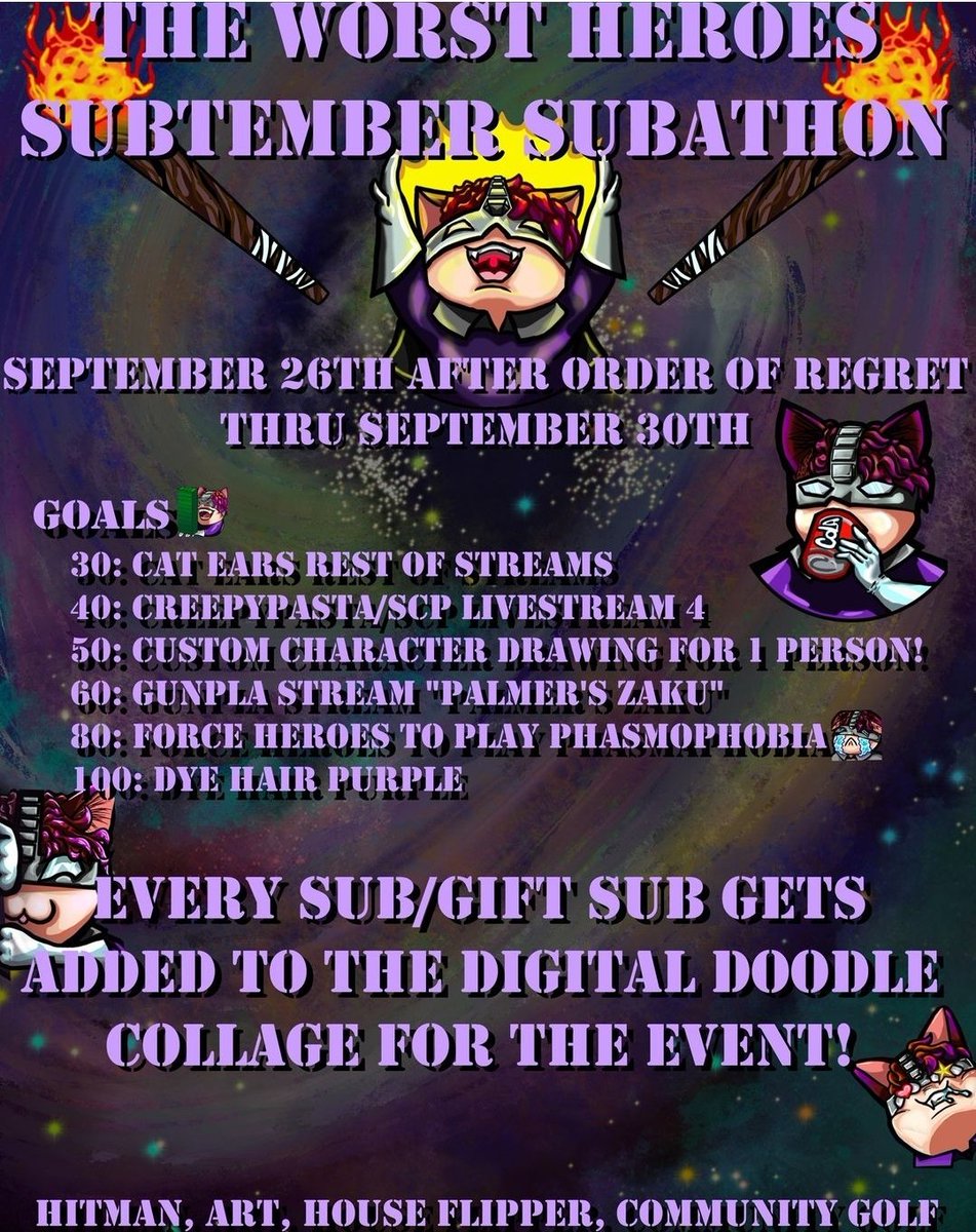 uber_stuber's tweet photo. Come have fun with the community on #twitch! Just look up @TheWorstHeroes for a #community #subathon 🤙💜👾 https://t.co/4ahjWbUwIK