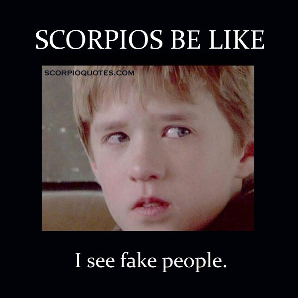 Scorpios can SEE ALL YOU FAKE PEOPLE!