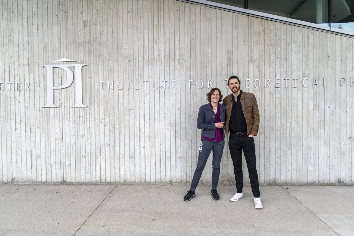 AstroKatie's tweet photo. It was so lovely to host @Hozier for a visit to @Perimeter  yesterday! We talked black holes and dark matter, quantum gravity and the Einstein Field Equations. Such a rare pleasure to get to share my passion for physics with someone whose work is so meaningful to me! https://t.co/JSgdgFzdJX