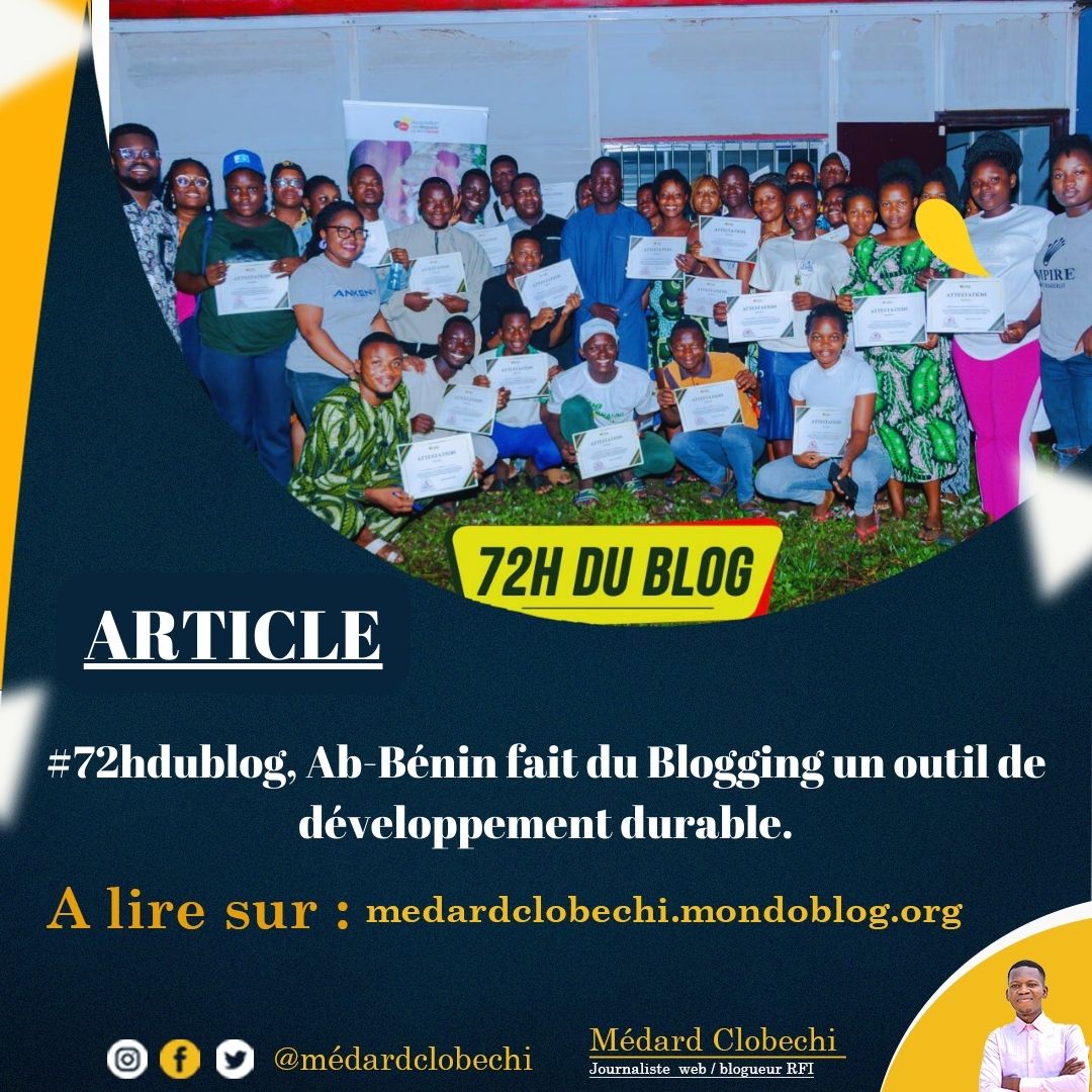 Medardclobechi's tweet image. Le blogging est un excellent moyen d’expression en ligne. Comment en faire un outil de développement durable pour les générations actuelles ?  L&apos;édition 2023 des « #72hdublog » a abordé la question. Retour sur les activités. @ab_benin

👉À lire ici: bit.ly/45XOHOf