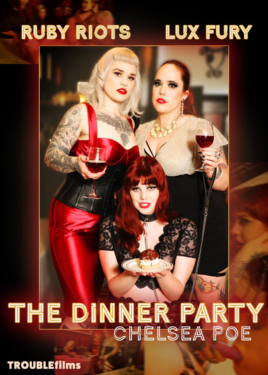 We're so in love with our messy public scene The Dinner Party starring @chelseapoe666, @ruby_riots, @lux_fury and @courtneytrouble troublefilms.com/product/the-di…