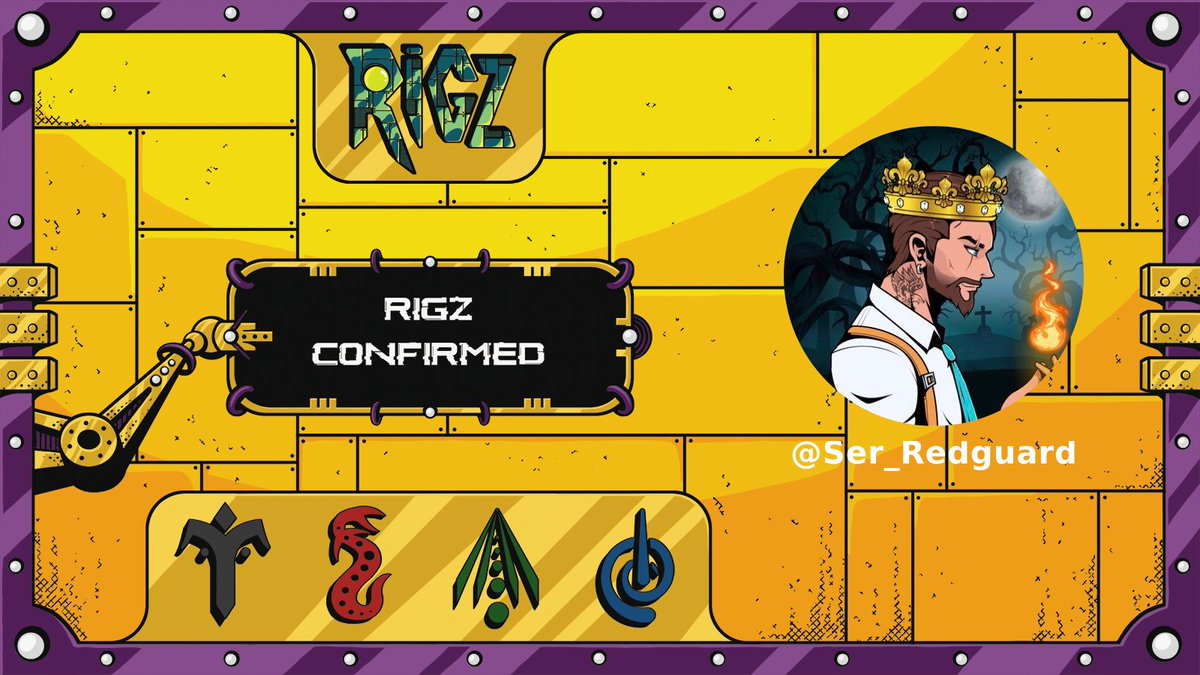 RIGZCONFIRMED's tweet image. RIGZ confirmed @RIGZNFTs 🎫
  
Welcome @Ser_Redguard 🤖
  
#RIGZCONFIRMED
