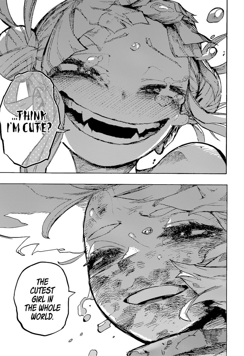 I swear The Toga / Ochako story ark of the manga is absolutely wild.
At this point I wouldn't be surprised if Toga realizes she's not a villian, becomes Ochakos friend and they live happily ever after.