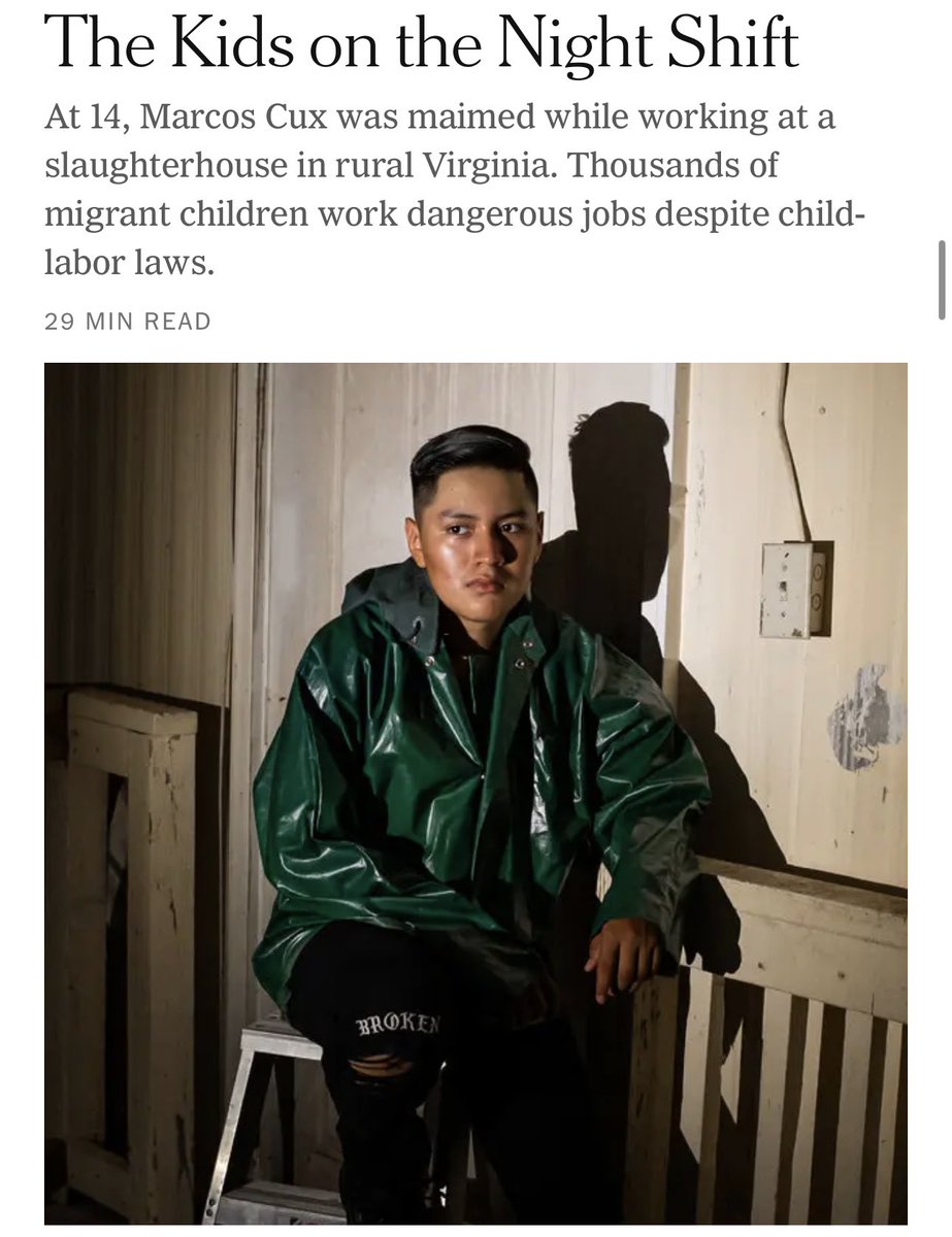 So when you read about those maga states lowering the age for child labor, it’s these kids who will be working, not white children.